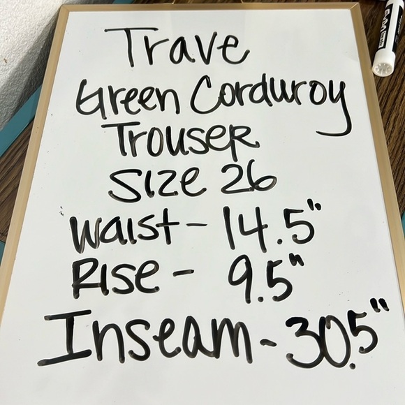 Trave Sloan Green Corduroy Trouser Size 26 - Picture 8 of 15